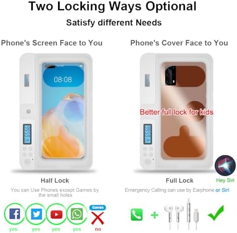 Portable Smart Auto Phone Timer Lock Box for iPhone and Android Phones, Self-Control Timer Locker to Help Kids,Students, Adults Focus Back,Prevent Excessive Games, Mobile Phone Addiction(White) – Enhanced Compatibility and Speed