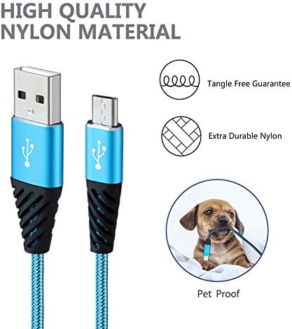 Bynccea 10 FT Nylon Braided Micro USB Charging Cable – 4-Pack Fast Charge Cord for Samsung Galaxy S6, S7 Edge, J3, J7, LG, HTC, Motorola, Sony, Xbox One, PS4 – Durable and Flexible Power Solution for Enhanced Device Compatibility