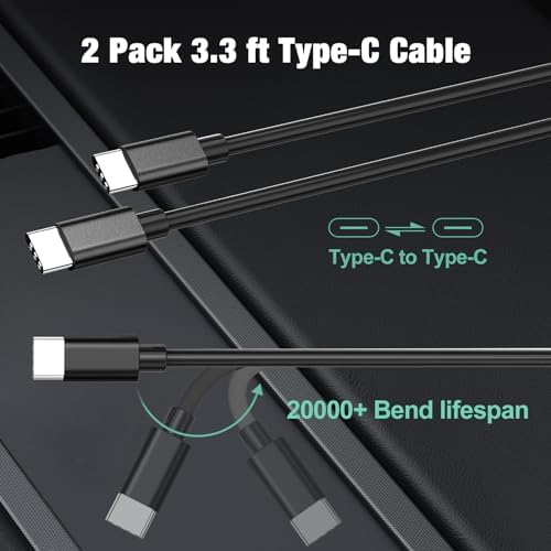 Dual Port 38 W USB-C Car Charger (2 Pack) – Fast Charge Your i Phone 16 Pro/Max/Plus & Samsung Galaxy S25/S24/S23 with 20 W PD & 18 W QC – Includes 3.3 FT Type C Cable – Sleek Black Design for Enhanced Compatibility and Efficiency, Perfect for Road Trips and Daily Commutes