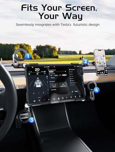 Innovative Tesla Phone Mount for Model Y & 3 – Secure, No-Glue Suction Cup Design, Strong Magnetic Holder for i Phone 16 Pro Max, 15, 14 – Ultimate Mag Safe Car Mount Enhancing Safety & Connectivity