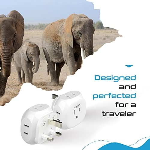 Ultimate Compact Travel Power Adapter for UK & Ireland – Dual USB & USB-C Fast Charger with 3.1 A Output – Type G Plug Converter for Seamless Global Connectivity in Hong Kong, England, Dubai, and Saudi Arabia – Safe, Efficient Design for Smart Travelers