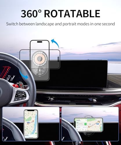 Wireless charging car phone holder For 2019-2023 BMW The X5 / 2020-2023 BMW X6 /2019-2022 BMW X7 Accessories 12.3-inch Screen Fixed Clip,360° Rotation car phone mount Compatible with MagSafe – Enhanced Compatibility and Speed