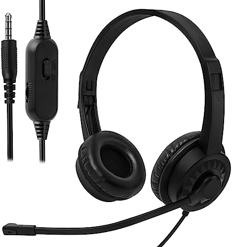 Premium Dual Pack Kids Classroom Headphones with Integrated Microphone – Robust 3.5 mm Wired Headset for Enhanced Educational Engagement on Laptops, Chromebooks, and PCs – Lightweight, Comfortable, and Ergonomically Designed for All-Day Use