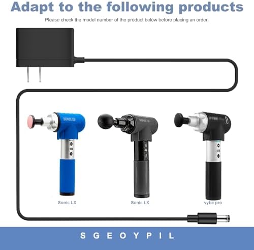 High-Performance 24 V Charger for Vybe Pro & Life Pro Sonic LX Massagers | Rapid Power Adapter for Seamless Deep Tissue Recovery | Lightweight, Durable, and Portable Essential for Enhanced Wellness Sessions