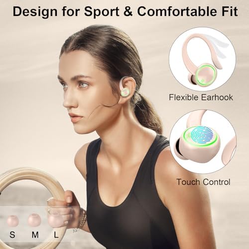 Ultimate Bluetooth 5.4 Sports Earbuds with 50-Hour Playtime, IP7 Waterproof Design, and Enhanced Deep Bass – Perfect for Fitness Enthusiasts and Runners in Vibrant Purple, Engineered for Unmatched Comfort and Superior Noise Cancellation