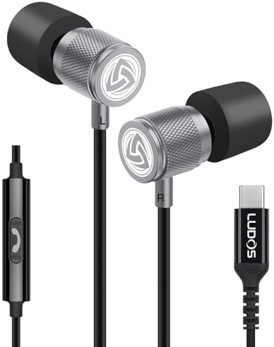 LUDOS Ultra Magnetic USB-C Earbuds for i Phone 16 & Samsung Galaxy – Superior Sound Performance with 5-Year Warranty, Ergonomic Comfort for All-Day Use, Tangle-Free Magnetic Design for Music and Calls – Sleek Black Finish