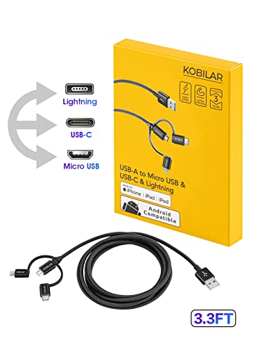 Revolutionize Your Charging Experience with the Apple MFi Certified 3-in-1 Multi Charger Cable – Lightning, Type-C, and Micro Connectors for Seamless Compatibility with i Phone, i Pad, Samsung, Pixel, Mac Book Pro/Air, and Android Devices – Fast Charging and Car Play Ready for Ultimate Convenience and Performance