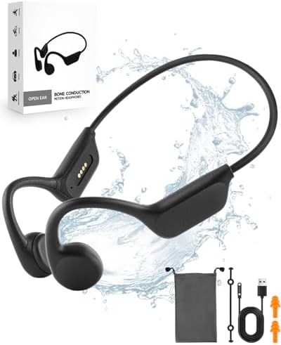 Revolutionary Bone Conduction Swimming Headphones – IPX8 Waterproof Design, Bluetooth 5.3 Connectivity, Built-in MP3 Player with 2500+ Songs, Exceptional Underwater Sound Clarity for Aquatic Enthusiasts and Competitive Swimmers