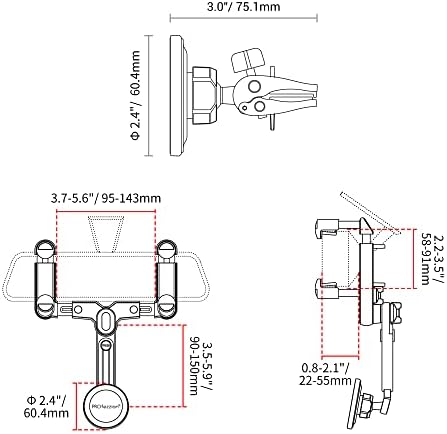 Magnetic Phone Holder for Cars – PROfezzion Suction Cup & Vent Clip Combo for i Phone 16/15/14/13 Pro Max & All Smartphones – Seamless Mag Safe Compatibility & Durable Aluminum Design – Enhanced Grip for Safe Navigation and Hands-Free Calls