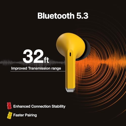 Haribo Gummy Bear Wireless Earbuds – Dynamic Bluetooth 5.3 TWS with 13 mm Bass Boost, Advanced ENC Noise Cancellation for Immersive Sound, IPX4 Sweatproof for Active Lifestyles, and Quick USB-C Charging – Playful and Functional Audio Solution for Fitness Enthusiasts and Music Aficionados