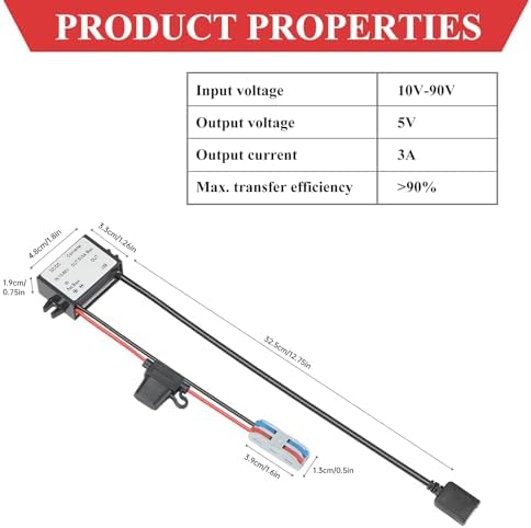 Rugged IP67 Waterproof USB Charging Hub – High-Efficiency DC-DC Converter for Trucks, Off-Grid Solar Systems, and Marine Use – 10-90 V to 5 V 3 A (15 W) Power Supply for Extreme Conditions – Durable, Dustproof, and Shock-Resistant for Reliable Charging Anytime, Anywhere