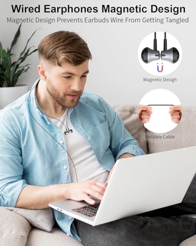 Premium USB C Earbuds with In-Line Microphone for Samsung Galaxy S25/S24/S23/S22 FE, i Phone 16/15 Pro Max, and Google Pixel 9 Pro – Advanced Noise Cancelling Stereo Earphones with Effortless Volume Control for Ultimate Sound Experience and All-Day Comfort