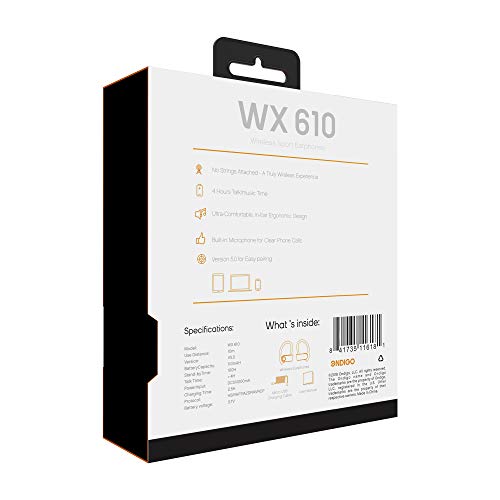Ondigo WX610 Bluetooth Sport Earbuds – Waterproof, Noise-Cancelling Wireless Headphones with Ergonomic Fit for Active Lifestyles – Hands-Free Microphone & Sweatproof Design in Sleek Blue/Black Finish for Ultimate Comfort and Convenience