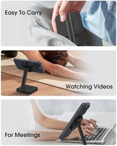 Versatile Magnetic Charging Station for i Phone 12-16 Series & Air Pods – Foldable Wireless Charger with Mag-Safe Technology, Compact Design for Multiple Devices, Integrated Phone Holder for Hands-Free Use, Perfect for Home & Travel