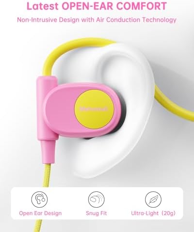 Kid-Friendly Open Ear Headphones – Vibrant Purple Lightweight Design for School and Outdoor Fun – Safe Air Conduction Technology with 3.5 mm Jack – Ultimate Comfort and Hearing Protection for Young Explorers