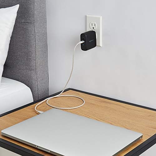 Amazon Basics 65 W Ga N USB-C Wall Charger – High-Speed Power Delivery Adapter for Laptops, Tablets & Smartphones, Compact & Foldable Design for Ultimate Portability, Efficient Charging Solution in Sleek Black Finish