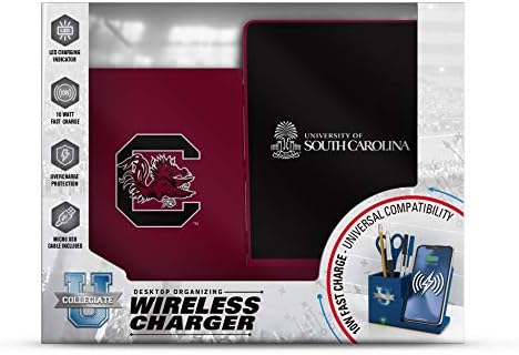 NCAA Unisex Fast Wireless Charging Stand & Desk Organizer – Stylish Multi-Device Charger for Sports Enthusiasts, Efficient Workspace Solution with Built-in Accessory Compartments