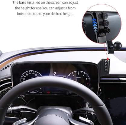 Wireless Charging car Phone Holder for Mercedes Benz E-Class 2024 2025 Accessories 12.3 inch Screen Fixed Clip,360° Rotation car Phone Mount Compatible with MagSafe – Enhanced Compatibility and Speed