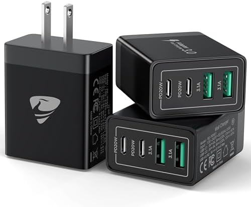 Aiminu 40 W 4-Port USB C Wall Charger Block 3-Pack – Efficient PD Fast Charging Solution for i Phone 15/14/13/12/11/Pro Max, i Pad & Android Devices – Ideal for Home, Travel, and Multi-Device Power Needs