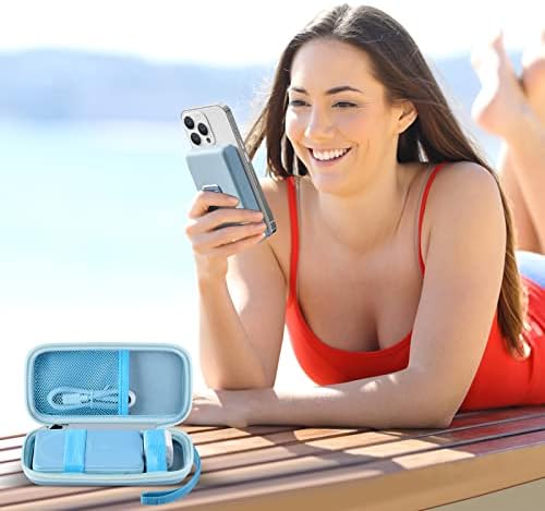 Anker Magnetic Battery Case – Premium Purple Holder for 10,000 m Ah Wireless Charger, Shockproof Organizer for Models 633/622/621/321 – Ultimate Travel Power Bank Protection and Speed Enhancement