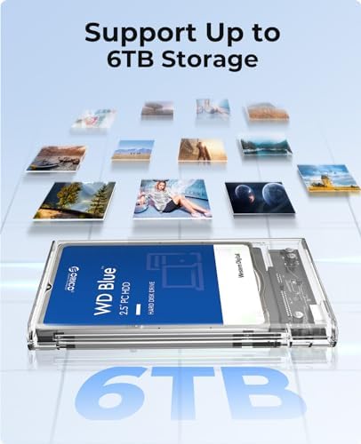 ORICO 2.5” SATA to USB 3.1 Type-C Hard Drive Enclosure – High-Speed External HDD/SSD Case with UASP Support for Seamless Data Transfer, Compatible with Mac & Windows, Ideal for 7 mm and 9.5 mm Drives – Reliable Storage Solution for Professionals and Casual Users