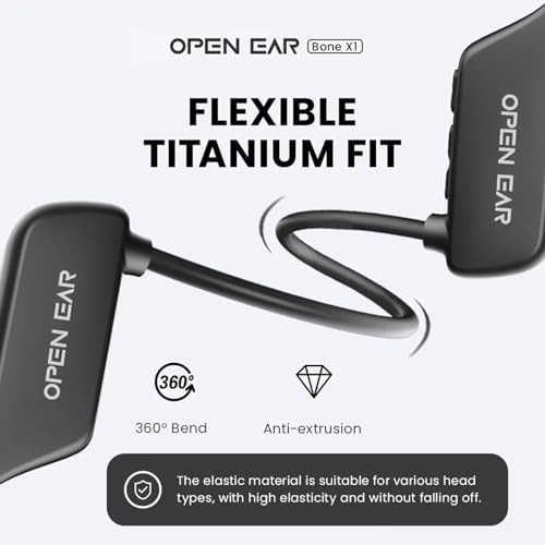 Revolutionary Bone Conduction Wireless Sport Earbuds – Open Ear Design for Enhanced Awareness and Comfort – Sweatproof Bluetooth 5.2 Headphones for Running, Gym, and Hands-Free Calls – Lightweight Ergonomic Fit for Active Lifestyles – Waterproof Technology for Ultimate Durability and Performance