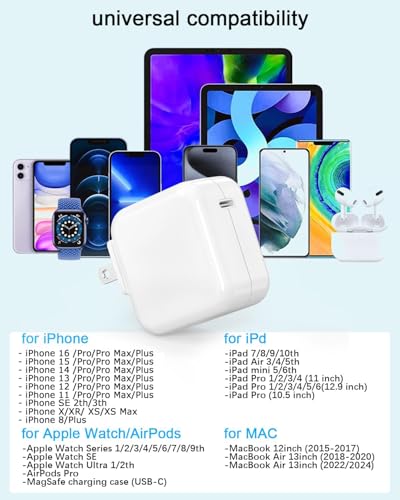 30 W USB-C Fast Charger for Mac Book & i Phone – Universal Power Adapter for Enhanced PD 3.0 Charging – Compact Travel Design with Overcurrent Protection – Safe Power Supply for Apple Devices – Ideal Replacement Charger for Mac Book Air & Pro – Versatile Compatibility with i Pad Pro, Air, Mini – Foldable & Lightweight for On-the-Go Use – Efficient Charging Block with Flame-Resistant Materials – Perfect for Modern Professionals Seeking Reliability – Get High-Speed Power Anywhere with Built-In IC Technology – Experience Ultimate Convenience with a Charger That Fits in Your Bag – Comprehensive Safety Features Certified by UL/CE/FCC – Your Go-To Solution for Fast and Safe Charging of All USB-C Devices.