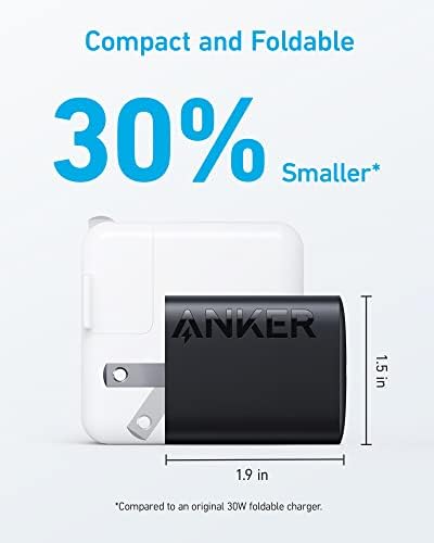 Anker 30 W Compact USB-C Charger Duo – Foldable Fast Charging Solution for i Phone 16/15, Samsung S23, Mac Book Air, Pixelbook & i Pad Pro – Ideal for Travel and Home Use with Advanced Safety Features (2 Pack, Cables Not Included)