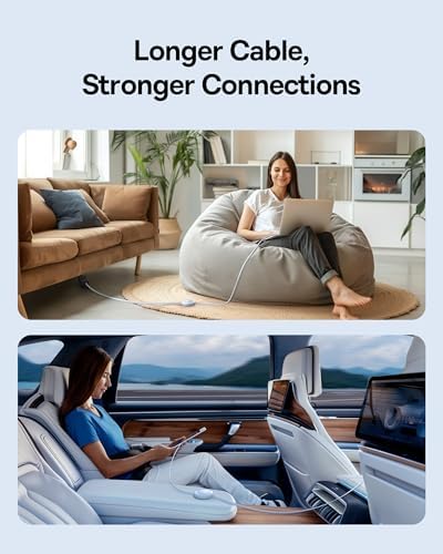 Baseus 100 W Retractable USB-C to USB-C Charging Cable – Versatile 6.6 ft Length with 7 Adjustable Stages for High-Speed Charging of i Phone 16/15 Pro Plus, Mac Book, i Pad Pro, Samsung S24/S23+ – Durable, Tangle-Free Solution for Home and Travel Charging Needs