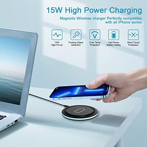 Revolutionary Fast Wireless Charger Pad for Google Pixel 9 Series – 15 W Ultra-Fast Charging Station for Pixel 9 Pro, 8, 7, 6, 5, and i Phone 16, 15, 14 & Samsung S25, S24 – Enhanced Compatibility with Intelligent Charging Technology, Sleep-Friendly LED Indicator & Case-Through Functionality for a Hassle-Free Experience