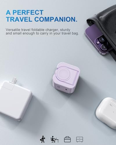 36 W Fast Charging Block for Apple Devices – Dual Port Wall Charger with Built-in Apple Watch Dock, Foldable Design for i Phone & Air Pods – Ultimate Compatibility and Portability for On-the-Go Users