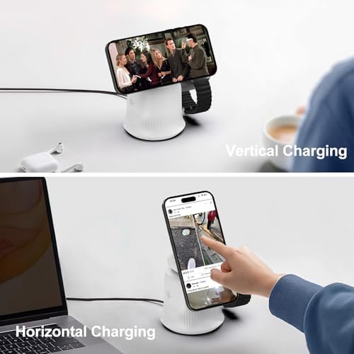 3-in-1 Fast Wireless Charging Station for Apple Devices – Efficiently Charge i Phone 15/14/13/12/16, Apple Watch & Air Pods Simultaneously – 15 W Magnetic Power, Sleek & Portable Design for Home & Travel – Ultimate Solution for Apple Enthusiasts