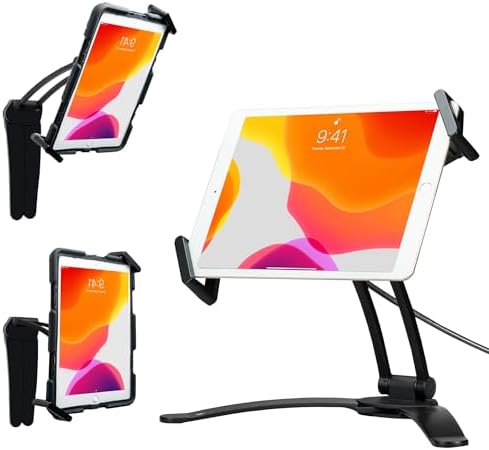 Universal 3-in-1 i Pad Tablet Mount by CTA Digital – Versatile Holder for All i Pad Models (7-13″) – Elegant Silver Design – Wall, Under Cabinet, and Desk Mounting Solutions – Adjustable Viewing Angles for Ultimate Comfort – Perfect for Home, Office, and Travel – Boost Productivity and Entertainment with Effortless Installation and Sturdy Build