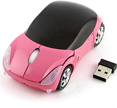 Vibrant Pink Car-Shaped Wireless Mouse for Small Hands – 2.4 GHz Ergonomic Optical Gaming Mouse with USB Receiver – Perfect for Kids, PC, and Laptop Use – Fun and Functional Computer Accessory