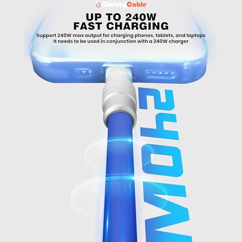 chubbycable Cute Chubby – 240W Short USB-C Cable Power Bank Fast Charging Cable Silicone Charger Cord Compatible with iPhone 16/15 Series, Desert Titanium+Desert Titanium, Type-C to Type-C, 20 inch – Enhanced Compatibility and Speed