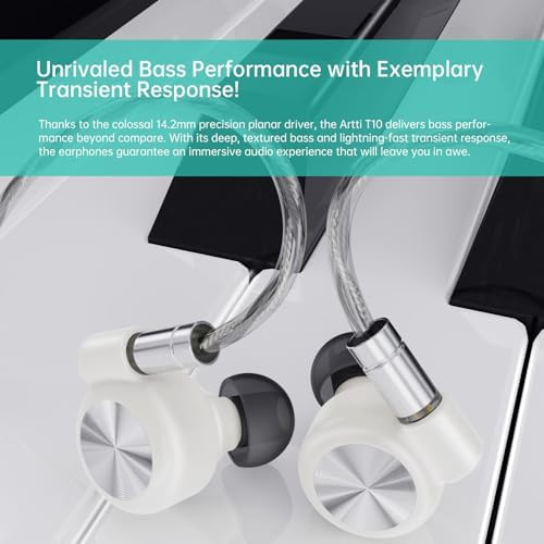 ARTTI T10 High-Performance In-Ear Earphones – Precision 14.2 mm Planar Drivers Delivering Superior Audio Clarity – Perfect for Audiophiles, Gamers, and Musicians Demanding Exceptional Sound Quality and Device Versatility
