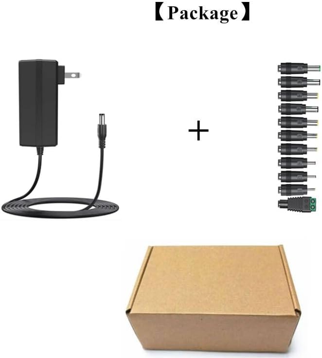 Guan Ting Universal 12 V 2 A Power Supply Adapter – High-Efficiency AC to DC Charger with 8 Interchangeable Tips for Maximum Flexibility – Compact 24 W Converter for Rapid Charging and Enhanced Device Compatibility