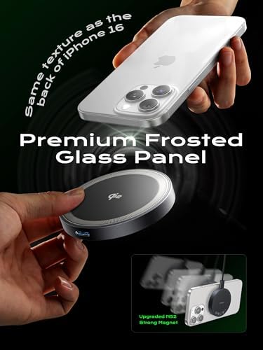 THREEKEY Mag Safe Wireless Charger – 15 W Qi2 Fast Charging Pad with Dual-Sided Magnetic Grip for i Phone 12-16 Series & Galaxy S25 Ultra – Includes 5 FT USB-C Cable – Sleek White Design for Effortless Power and Enhanced Compatibility