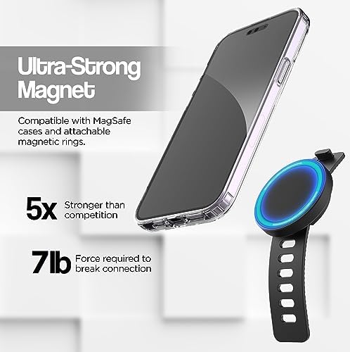 Elevate Your Fitness Routine with the ENCASED Grip-X Magnetic Bar Mount – Premium Mag Safe-Compatible Phone Holder for i Phone 13, 14, 15, and 16 Series – Perfect for Gym, Home Workouts, and Stroller Use – Secure, Hands-Free Access for Music and Fitness Apps – Durable Design for Active Lifestyles