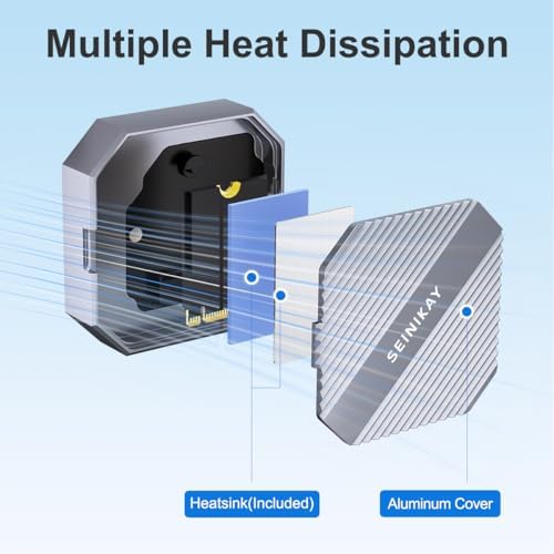 Revolutionary Mini M.2 Enclosure with Magnetic Heat Sink for i Phone 15 Pro Max – Achieve Lightning-Fast 10 Gbps NVME SSD Transfers, Ultimate Compatibility for Gamers and Creators, Compact Design for On-the-Go Efficiency