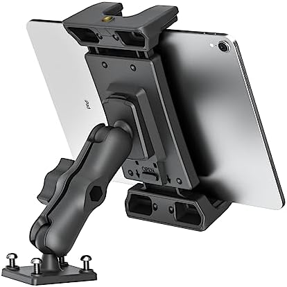 OHLPRO Heavy-Duty Car Tablet Holder – Versatile Mount for i Pad & Samsung Galaxy Tabs (5″-13″) – Ideal for Trucks, Business Presentations & Home Use – Adjustable Viewing Angles with Secure Drill Base for Ultimate Stability and Convenience