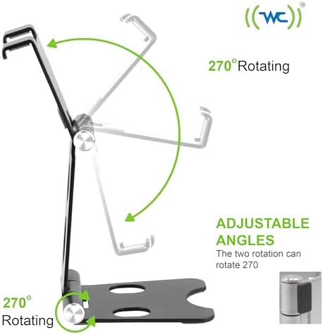 Versatile Adjustable Aluminum Cell Phone and Tablet Desk Mount Holder – Ergonomic Foldable Stand for Enhanced Productivity and Comfort – Compatible with All Mobile Devices for Optimal Viewing and Secure Stability