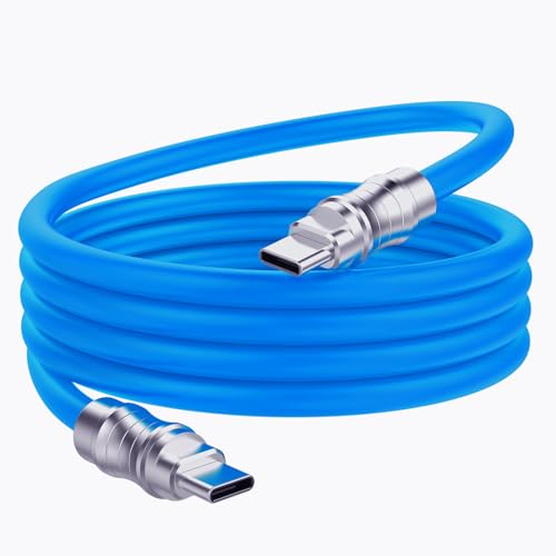 USB C to USB C Silicone Cable 2Pack 10FT, Ultra Flexible & Soft USB Type C 100W Fast Charging Cable, Geek Industrial PD Data Transfer Cable for Phones,Tablet,Laptops(Yellow) – Enhanced Compatibility and Speed