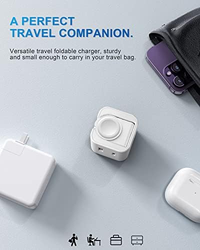 36 W Fast Charging Block for Apple Devices – Dual Port Wall Charger with Built-in Apple Watch Dock, Foldable Design for i Phone & Air Pods – Ultimate Compatibility and Portability for On-the-Go Users