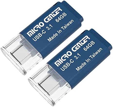 Ultra-Fast INLAND 64 GB Type-C & USB 3.0 Dual Interface Flash Drive – Perfect for Seamless Data Transfer & Portable Storage, 2-Pack Mini Memory Sticks for Effortless File Management