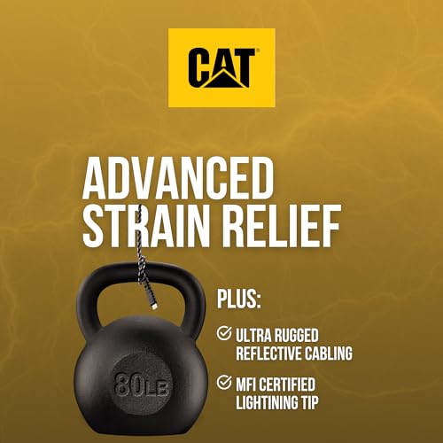 Ultra-Durable 10 ft CAT Lightning Charger Cable for i Phone & i Pad – Apple MFi Certified Fast Charging USB A Male to Male Connection – Enhanced Flexibility & Reliability for Everyday Use