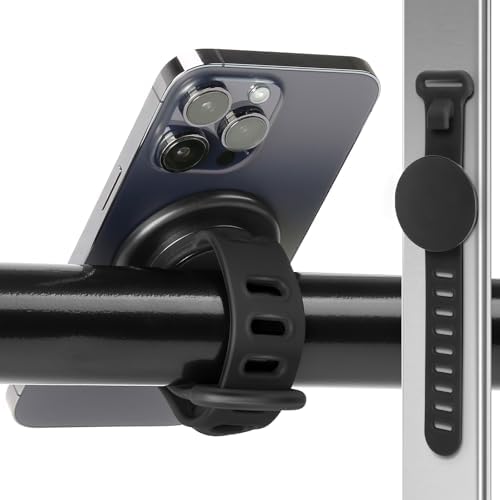 Stroller Phone Holder Steering Wheel Phone Holder Mount with Adjustable Strap,Fit for GYM, Stroller, Wrist, Shopping Cart, Exercise Bikes, Magnetic Adapter for Magsafe iPhone Android Phone Accessories – Enhanced Compatibility and Speed