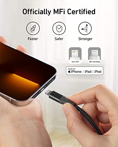 Anker 551 USB-A to Lightning Cable (3 ft) – Ultra-Fast Charging i Phone Charger, MFi Certified for i Phone 13/12/11/X/8 Series, Durable Nylon Build for Home and Car Use, Superior Compatibility and Reliability
