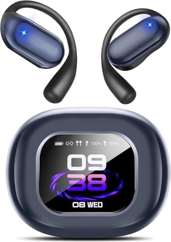 Next-Gen Open-Ear Bone Conduction Earbuds – Ultra-Comfortable Bluetooth 5.4 Headphones for Active Lifestyles – Lightweight Ergonomic Silicone Fit for Running, Cycling, and Fitness – Charcoal Color with Rapid Charge Technology and Broad Device Compatibility