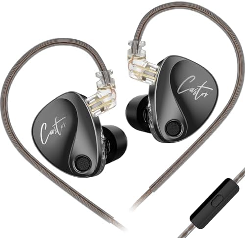 KZ Castor Hi Fi Dual Dynamic Driver Earbuds – Ergonomic In-Ear Headphones with Tunable Sound Profile, 0.75 mm Detachable Cable, Premium Silver Design for Enhanced Audio Quality and Comfort, Perfect for Music Lovers and Professionals